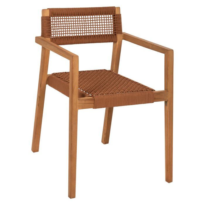 ΠΟΛΥΘΡΟΝΑ FB99637.01 ΞΥΛΟ TEAK ΦΥΣΙΚΟ & ΚΑΦΕ ΣΧΟΙΝΙ 59x54x83Y εκ. - Image 1
