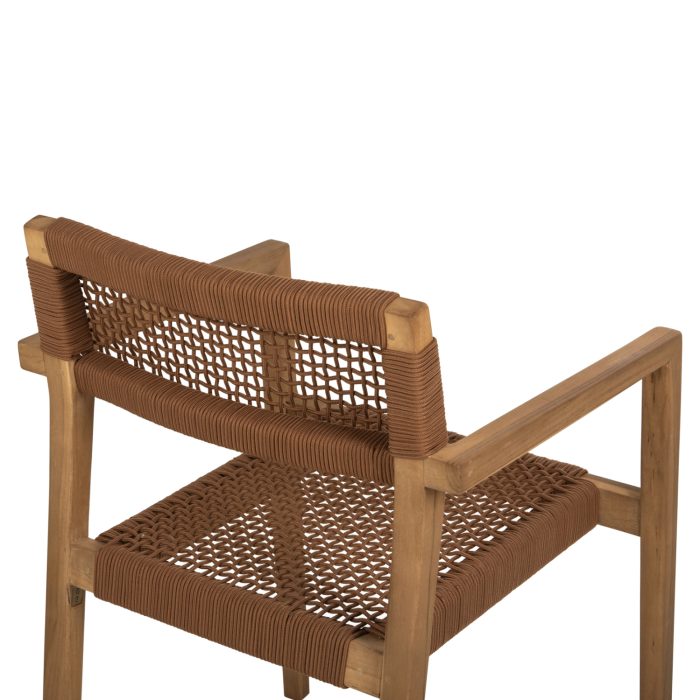 ΠΟΛΥΘΡΟΝΑ FB99637.01 ΞΥΛΟ TEAK ΦΥΣΙΚΟ & ΚΑΦΕ ΣΧΟΙΝΙ 59x54x83Y εκ. - Image 10