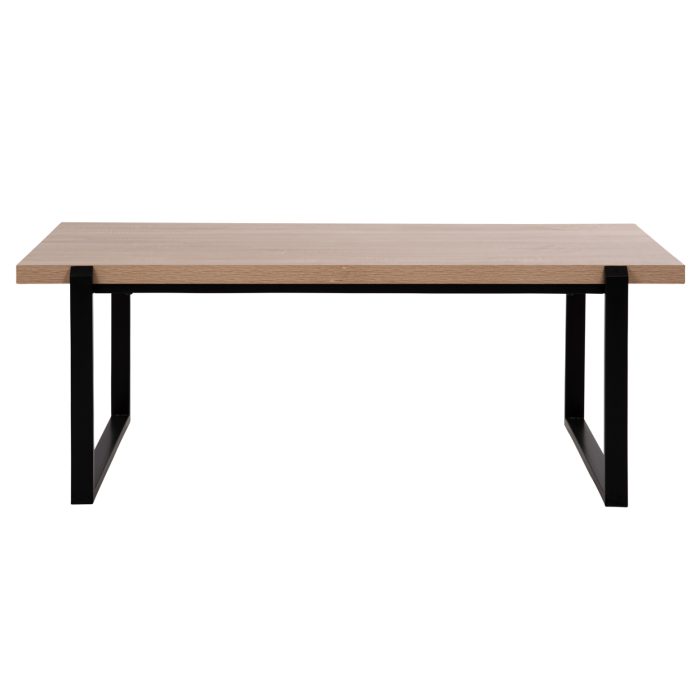 ΤΡΑΠΕΖΙ ΣΑΛΟΝΙΟΥ FB99585.03 MDF SONOMA-ΜΑΥΡΗ ΜΕΤΑΛΛΙΚΗ ΒΑΣΗ 120x60X46Yεκ. - Image 3