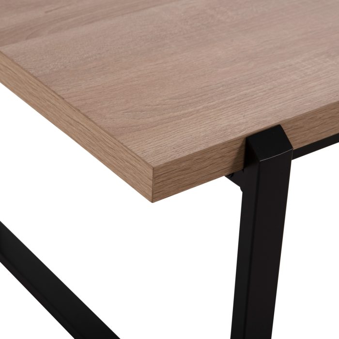 ΤΡΑΠΕΖΙ ΣΑΛΟΝΙΟΥ FB99585.03 MDF SONOMA-ΜΑΥΡΗ ΜΕΤΑΛΛΙΚΗ ΒΑΣΗ 120x60X46Yεκ. - Image 4