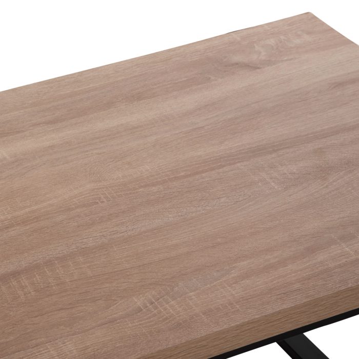 ΤΡΑΠΕΖΙ ΣΑΛΟΝΙΟΥ FB99585.03 MDF SONOMA-ΜΑΥΡΗ ΜΕΤΑΛΛΙΚΗ ΒΑΣΗ 120x60X46Yεκ. - Image 5