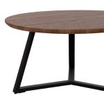 ΤΡΑΠΕΖΙ ΣΑΛΟΝΙΟΥ ΣΤΡΟΓΓΥΛΟ FB99586.04 MDF WALNUT-ΜΑΥΡΗ ΣΑΓΡΕ ΒΑΣΗ Φ80x42Υεκ. - Image 4