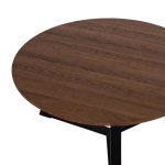 ΤΡΑΠΕΖΙ ΣΑΛΟΝΙΟΥ ΣΤΡΟΓΓΥΛΟ FB99586.04 MDF WALNUT-ΜΑΥΡΗ ΣΑΓΡΕ ΒΑΣΗ Φ80x42Υεκ. - Image 5