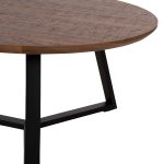 ΤΡΑΠΕΖΙ ΣΑΛΟΝΙΟΥ ΣΤΡΟΓΓΥΛΟ FB99586.04 MDF WALNUT-ΜΑΥΡΗ ΣΑΓΡΕ ΒΑΣΗ Φ80x42Υεκ. - Image 6