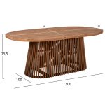 ΤΡΑΠΕΖΙ ΤΡΑΠΕΖΑΡΙΑΣ FB99835 RECYCLED ΤΕΑΚ ΣΕ ΦΥΣΙΚΟ 100x200x75,5Yεκ. TOP 4εκ. - Image 2