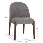 ΚΑΡΕΚΛΑ ΤΡΑΠΕΖΑΡΙΑΣ FB99744.01 RUBBERWOOD ΣΕ ΚΑΡΥΔΙ-ΓΚΡΙ ΥΦΑΣΜΑ 57x55x86Υεκ. - Image 2