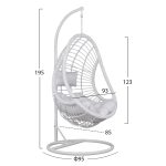 ΚΡΕΜΑΣΤΗ ΠΟΛΥΘΡΟΝΑ ΦΩΛΙΑ FB95541.03 ΜΕ ΛΕΥΚΟ WICKER & ΜΑΞΙΛΑΡΙΑ Φ105Χ195Υ εκ. - Image 2