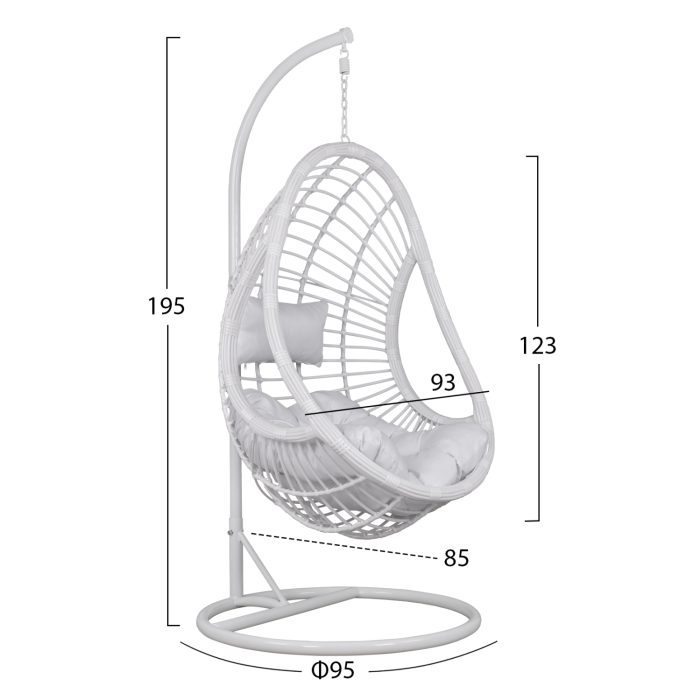 ΚΡΕΜΑΣΤΗ ΠΟΛΥΘΡΟΝΑ ΦΩΛΙΑ FB95541.03 ΜΕ ΛΕΥΚΟ WICKER & ΜΑΞΙΛΑΡΙΑ Φ105Χ195Υ εκ. - Image 2