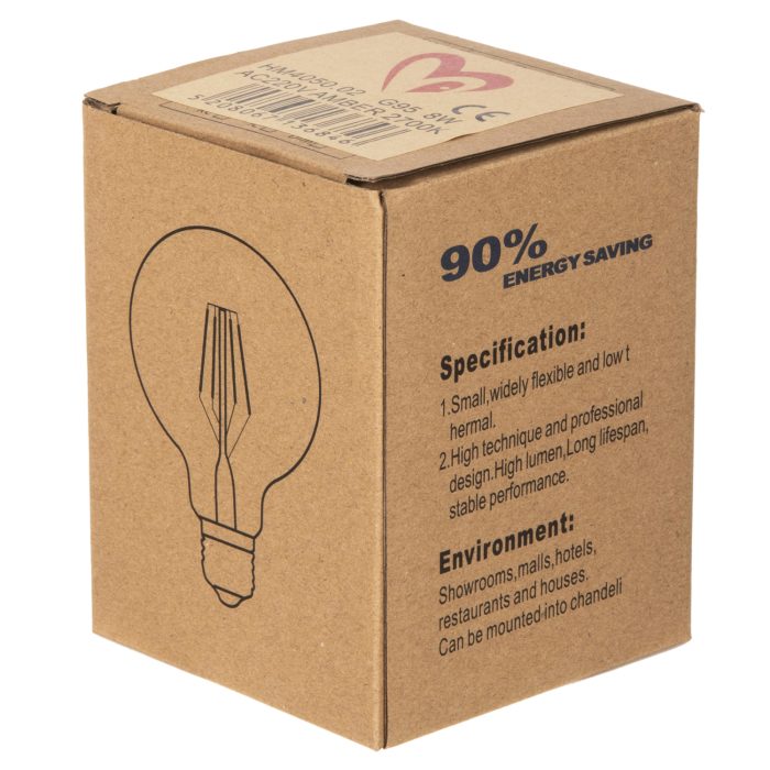ΛΑΜΠΤΗΡΑΣ GLOBO LED FILAMENT 8W E27 2700K ΧΡΥΣΟ DIMMABLE FB94050.02 - Image 5