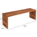 ΠΑΓΚΑΚΙ FB99829 ΜΑΣΙΦ ΞΥΛΟ TEAK ΣΕ ΦΥΣΙΚΟ 139,5x34,5x48,5Υεκ. - Image 2