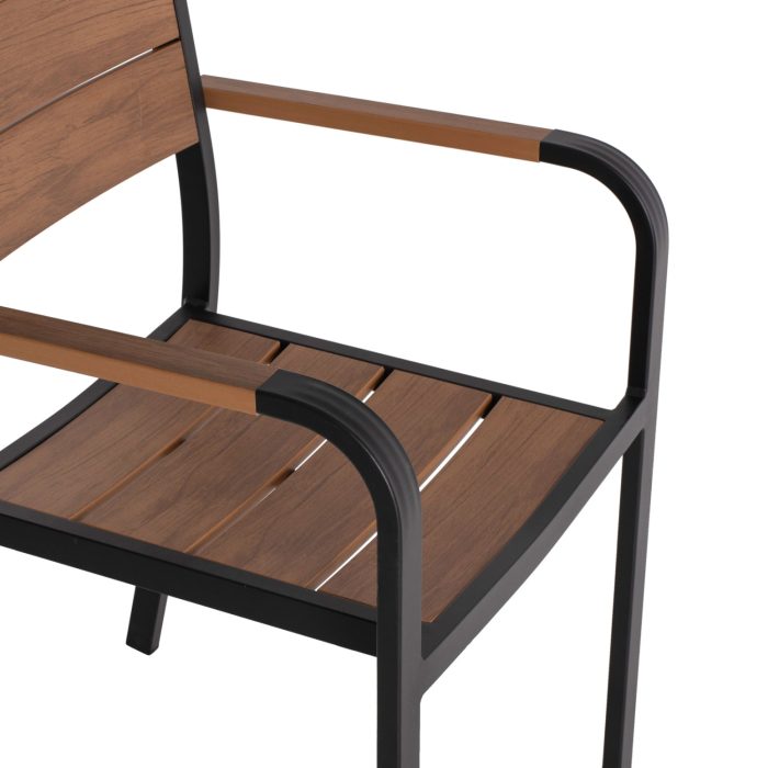 ΠΟΛΥΘΡΟΝΑ ΑΛΟΥΜΙΝΙΟΥ ΜΑΥΡΗ ΜΕ POLYWOOD FB95127.03 56x55x85,5Yεκ. - Image 9