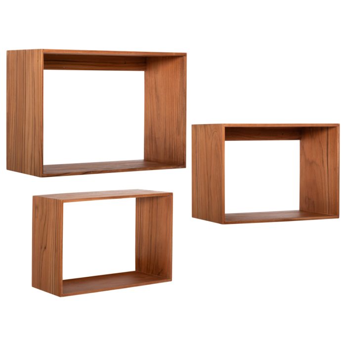 ΡΑΦΙΕΡΑ FB99830 3ΤΜΧ ΞΥΛΟ TEAK ΣΕ ΦΥΣΙΚΟ ΧΡΩΜΑ 60x20x38Υεκ - Image 1