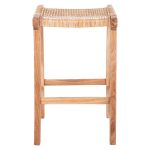 ΣΚΑΜΠΟ ΜΕΣΑΙΟΥ ΥΨΟΥΣ ΑΠΟ MINDI ΞΥΛΟ ΚΑΙ ΚΑΘΙΣΜΑ RATTAN 40X35X66Υεκ.FB99382.11 - Image 3