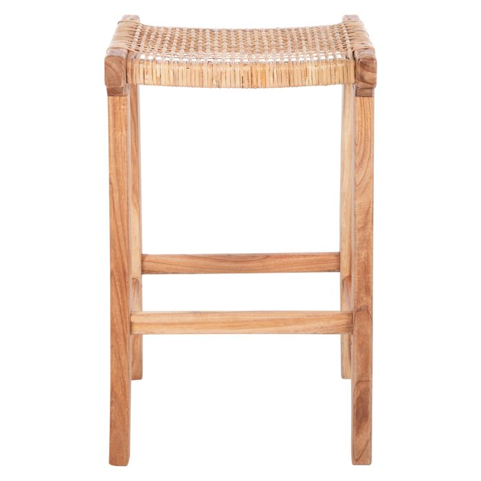 ΣΚΑΜΠΟ ΜΕΣΑΙΟΥ ΥΨΟΥΣ ΑΠΟ MINDI ΞΥΛΟ ΚΑΙ ΚΑΘΙΣΜΑ RATTAN 40X35X66Υεκ.FB99382.11 - Image 3