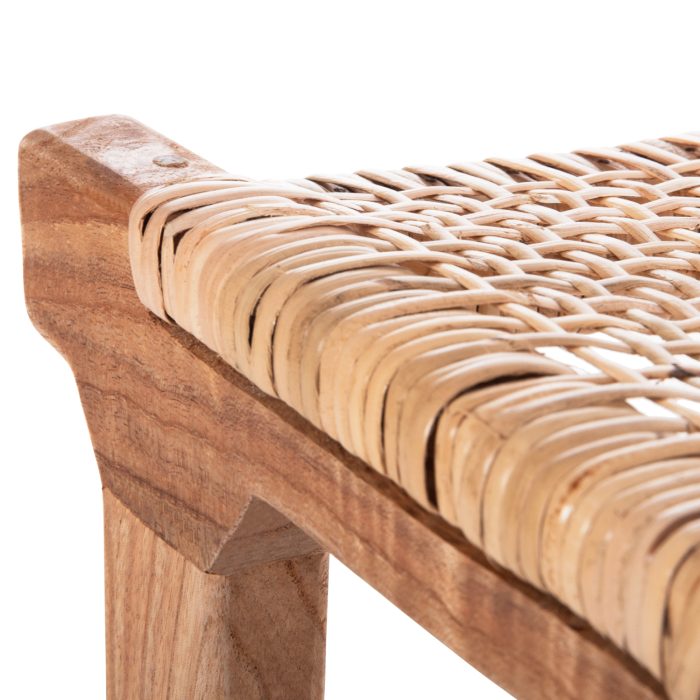 ΣΚΑΜΠΟ ΜΕΣΑΙΟΥ ΥΨΟΥΣ ΑΠΟ MINDI ΞΥΛΟ ΚΑΙ ΚΑΘΙΣΜΑ RATTAN 40X35X66Υεκ.FB99382.11 - Image 7