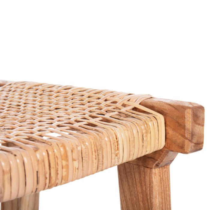 ΣΚΑΜΠΟ ΜΕΣΑΙΟΥ ΥΨΟΥΣ ΑΠΟ MINDI ΞΥΛΟ ΚΑΙ ΚΑΘΙΣΜΑ RATTAN 40X35X66Υεκ.FB99382.11 - Image 8