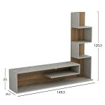 ΣΥΝΘΕΤΟ ΤΗΛΕΟΡΑΣΗΣ FB98908.14 ΜΕΛΑΜΙΝΗ ΓΚΡΙ STONE TEXTURE-ΦΥΣΙΚΟ 150x29,5x120Υεκ. - Image 2