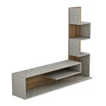 ΣΥΝΘΕΤΟ ΤΗΛΕΟΡΑΣΗΣ FB98908.14 ΜΕΛΑΜΙΝΗ ΓΚΡΙ STONE TEXTURE-ΦΥΣΙΚΟ 150x29,5x120Υεκ. - Image 3