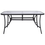 ΤΡΑΠΕΖΙ BRUNO 150X90Χ72Υεκ. ΓΚΡΙ ΜΕΤΑΛΛΙΚΟ ΜΕ ΓΥΑΛΙΝΗ ΕΠΙΦΑΝΕΙΑ FB5145.01 - Image 2