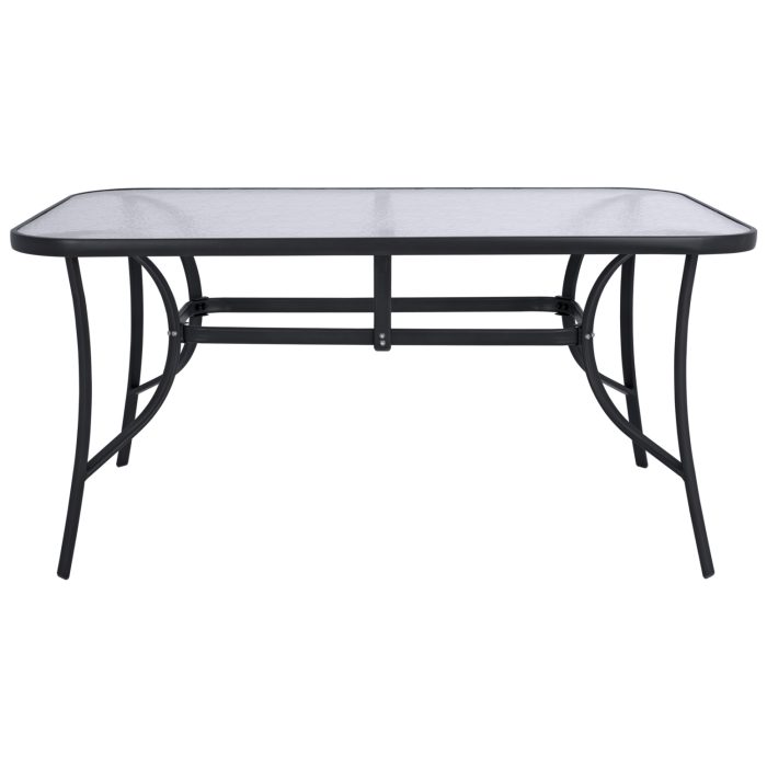 ΤΡΑΠΕΖΙ BRUNO 150X90Χ72Υεκ. ΓΚΡΙ ΜΕΤΑΛΛΙΚΟ ΜΕ ΓΥΑΛΙΝΗ ΕΠΙΦΑΝΕΙΑ FB5145.01 - Image 2
