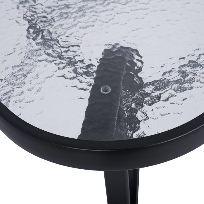 ΤΡΑΠΕΖΙ BRUNO 150X90Χ72Υεκ. ΓΚΡΙ ΜΕΤΑΛΛΙΚΟ ΜΕ ΓΥΑΛΙΝΗ ΕΠΙΦΑΝΕΙΑ FB5145.01 - Image 3