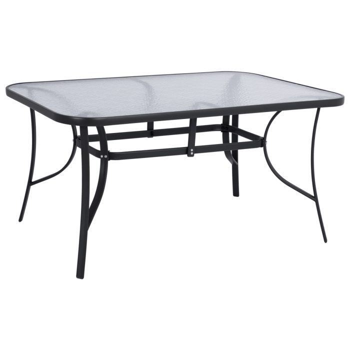 ΤΡΑΠΕΖΙ BRUNO 150X90Χ72Υεκ. ΓΚΡΙ ΜΕΤΑΛΛΙΚΟ ΜΕ ΓΥΑΛΙΝΗ ΕΠΙΦΑΝΕΙΑ FB5145.01 - Image 1
