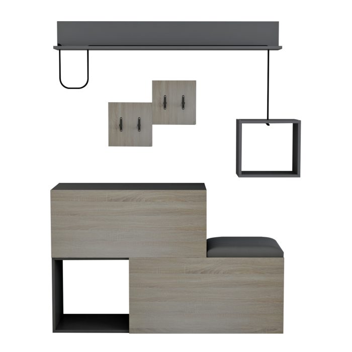 ΕΠΙΠΛΟ ΕΙΣΟΔΟΥ FB98957.11 ΜΕΛΑΜΙΝΗ ΣΕ SONAMA-ΓΚΡΙ 120x20x72Υ εκ. - Image 3