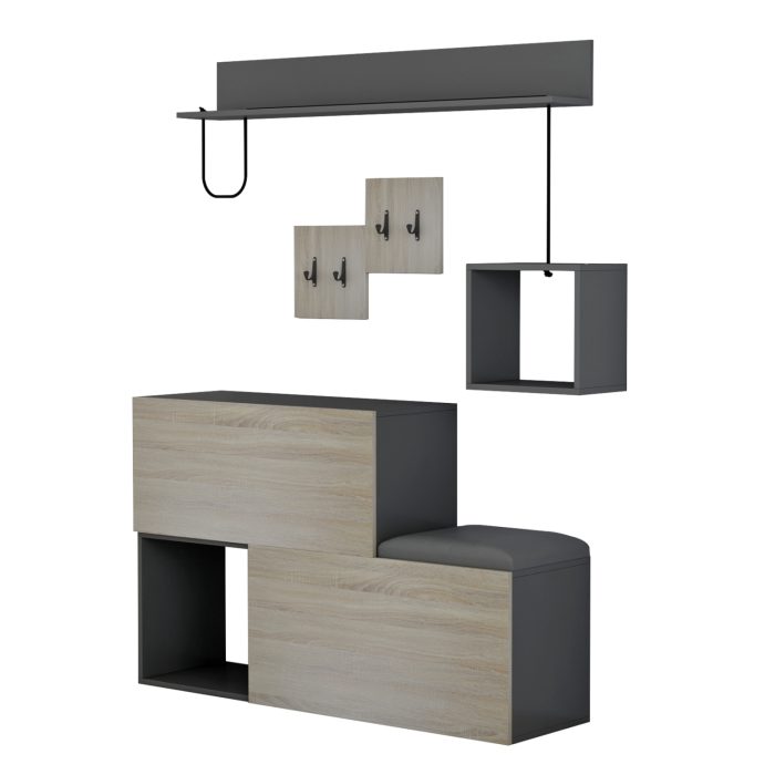 ΕΠΙΠΛΟ ΕΙΣΟΔΟΥ FB98957.11 ΜΕΛΑΜΙΝΗ ΣΕ SONAMA-ΓΚΡΙ 120x20x72Υ εκ. - Image 4