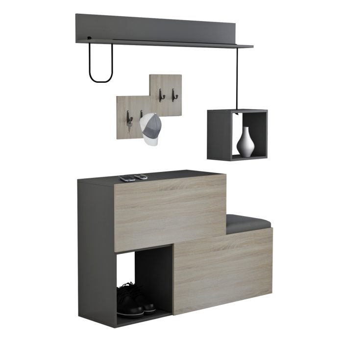 ΕΠΙΠΛΟ ΕΙΣΟΔΟΥ FB98957.11 ΜΕΛΑΜΙΝΗ ΣΕ SONAMA-ΓΚΡΙ 120x20x72Υ εκ. - Image 1