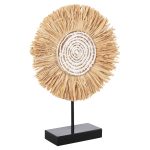 ΕΠΙΤΡΑΠΕΖΙΟ ΔΙΑΚΟΣΜΗΤΙΚΟ FB94224 ΙΝΕΣ RAFFIA ΣΕ ΦΥΣΙΚΟ-ΜΑΥΡΗ ΞΥΛΙΝΗ ΒΑΣΗ 18x9x43Υεκ.