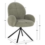 ΠΟΛΥΘΡΟΝΑ ΠΕΡΙΣΤΡΕΦ. FB99778.08 OLIVE GREEN ΜΠΟΥΚΛΕ-ΜΑΥΡΟ ΜΕΤΑΛΛΟ 65x67x92Υ εκ. - Image 2