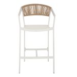ΣΚΑΜΠΟ ΑΛΟΥΜΙΝΙΟΥ ΛΕΥΚΟ ΜΕ ΜΠΡΑΤΣΑ RATTAN & TEXTLINE 56x58x105Yεκ. FB95892.22 - Image 2