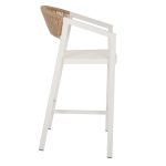 ΣΚΑΜΠΟ ΑΛΟΥΜΙΝΙΟΥ ΛΕΥΚΟ ΜΕ ΜΠΡΑΤΣΑ RATTAN & TEXTLINE 56x58x105Yεκ. FB95892.22 - Image 3