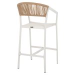 ΣΚΑΜΠΟ ΑΛΟΥΜΙΝΙΟΥ ΛΕΥΚΟ ΜΕ ΜΠΡΑΤΣΑ RATTAN & TEXTLINE 56x58x105Yεκ. FB95892.22 - Image 4