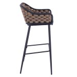 ΣΚΑΜΠΟ ΜΕ ΜΕΤΑΛΛΙΚΟ ΣΚΕΛΕΤΟ ΚΑΙ ΜΠΕΖ WICKER ΣΧΟΙΝΙ FB95715 54x54x103 εκ. - Image 4