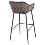 ΣΚΑΜΠΟ ΜΕ ΜΕΤΑΛΛΙΚΟ ΣΚΕΛΕΤΟ ΚΑΙ ΜΠΕΖ WICKER ΣΧΟΙΝΙ FB95715 54x54x103 εκ. - Image 5