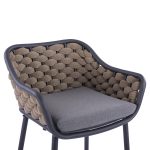 ΣΚΑΜΠΟ ΜΕ ΜΕΤΑΛΛΙΚΟ ΣΚΕΛΕΤΟ ΚΑΙ ΜΠΕΖ WICKER ΣΧΟΙΝΙ FB95715 54x54x103 εκ. - Image 7