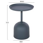 ΤΡΑΠΕΖΙ ΒΟΗΘΗΤΙΚΟ ΣΤΡΟΓΓΥΛΟ FB94261.05 ΜΕΤΑΛΛΟ ΜΠΛΕ ΣΚΟΥΡΟ Φ39,5x53,5Υ εκ. - Image 2