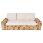 ΚΑΝΑΠΕΣ ΤΡΙΘΕΣΙΟΣ ΕΞ.ΧΩΡΟΥ FB99808 ΞΥΛΟ MANGO-RATTAN ΦΥΣΙΚΟ-ΛΕΥΚΑ ΜΑΞΙΛΑΡΙΑ 216x88x85Υεκ - Image 3