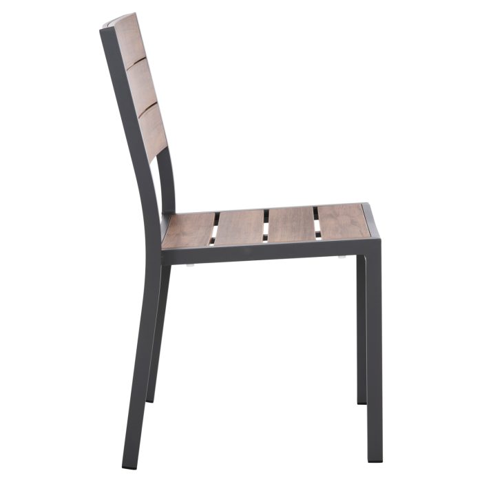 ΚΑΡΕΚΛΑ ΑΛΟΥΜΙΝΙΟΥ FB96063.02 ΣΚΟΥΡΟ ΓΚΡΙ ΜΕ POLYWOOD 46x52x86Υεκ. - Image 4