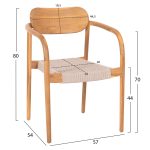 ΠΟΛΥΘΡΟΝΑ FB99636.07 ΞΥΛΟ TEAK ΦΥΣΙΚΟ & ΜΠΕΖ ΣΧΟΙΝΙ 55x54x80Yεκ. - Image 2
