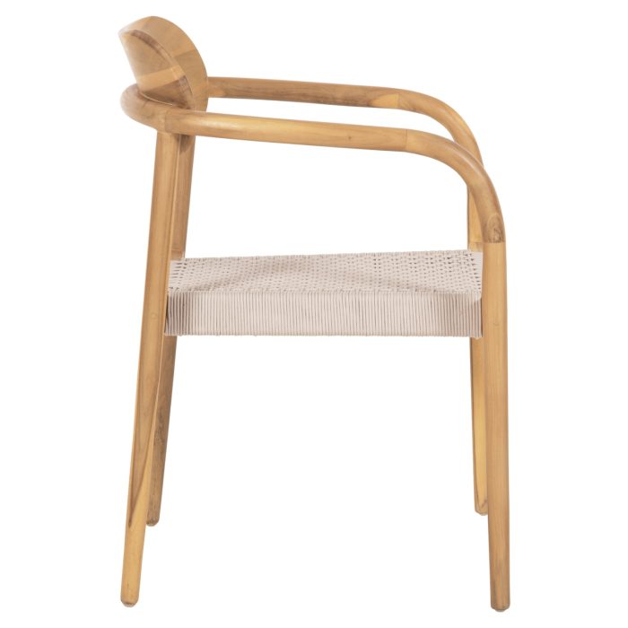 ΠΟΛΥΘΡΟΝΑ FB99636.07 ΞΥΛΟ TEAK ΦΥΣΙΚΟ & ΜΠΕΖ ΣΧΟΙΝΙ 55x54x80Yεκ. - Image 4