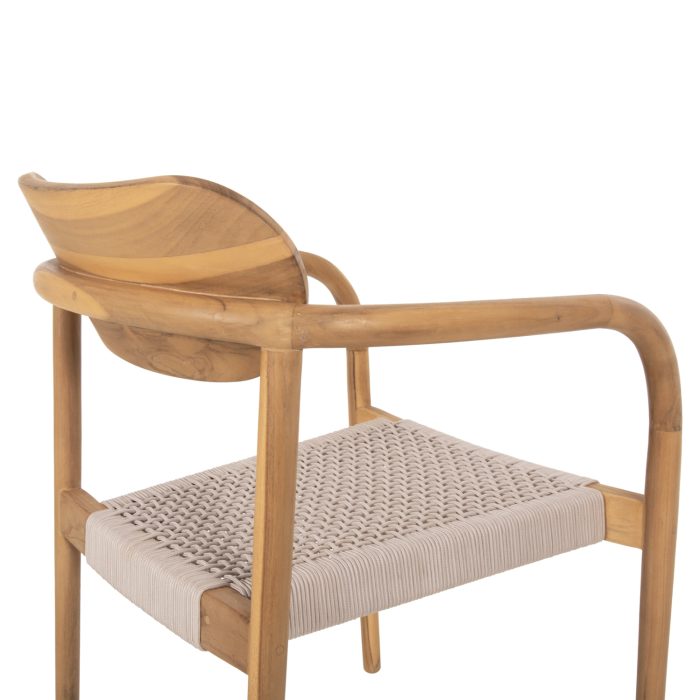 ΠΟΛΥΘΡΟΝΑ FB99636.07 ΞΥΛΟ TEAK ΦΥΣΙΚΟ & ΜΠΕΖ ΣΧΟΙΝΙ 55x54x80Yεκ. - Image 9
