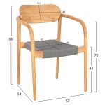 ΠΟΛΥΘΡΟΝΑ FB99636.08 ΞΥΛΟ TEAK ΦΥΣΙΚΟ & ΓΚΡΙ ΣΧΟΙΝΙ 55x54x80Yεκ. - Image 2