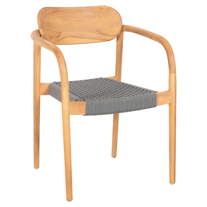 ΠΟΛΥΘΡΟΝΑ FB99636.08 ΞΥΛΟ TEAK ΦΥΣΙΚΟ & ΓΚΡΙ ΣΧΟΙΝΙ 55x54x80Yεκ. - Image 1