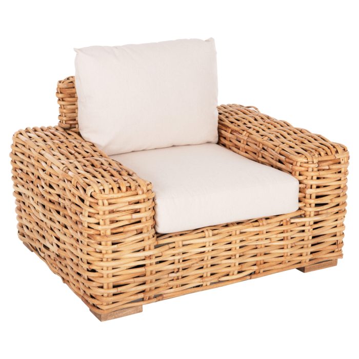 ΠΟΛΥΘΡΟΝΑ FB99810 ΞΥΛΟ MANGO-RATTAN ΦΥΣΙΚΟ-ΛΕΥΚΑ ΜΑΞΙΛΑΡΙΑ 110x88x70-85Υεκ. - Image 1