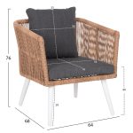 ΣΑΛΟΝΙ ΕΞ.ΧΩΡΟΥ 4ΤΜΧ FB96057.01 ΑΛΟΥΜ. ΛΕΥΚΟ-PE RATTAN ΜΠΕΖ-ΑΝΘΡΑΚΙ ΜΑΞΙΛΑΡΙΑ - Image 2