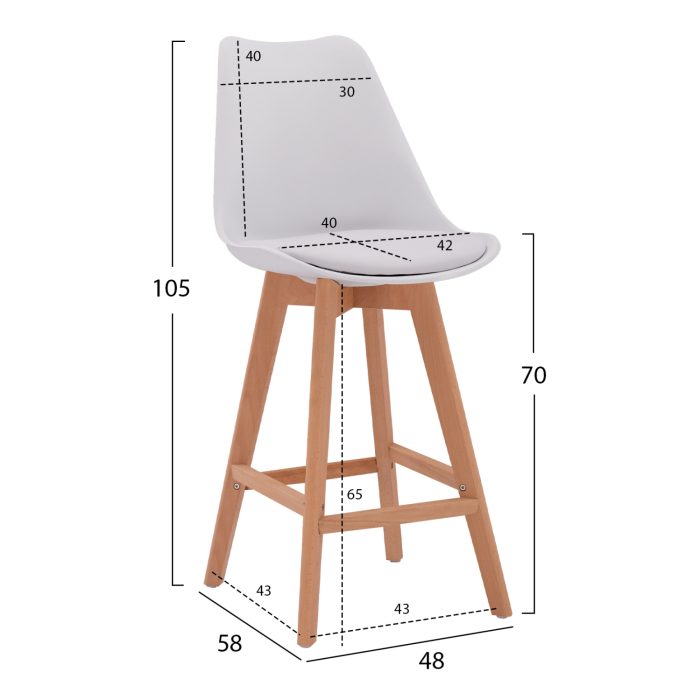 ΣΚΑΜΠΟ ΜΠΑΡ FB98000.11 ΣΕ ΛΕΥΚΟ 47,5x55x105Y εκ. - Image 2