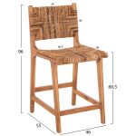 ΣΚΑΜΠΟ ΜΠΑΡ FB99842 ΞΥΛO TEAK ΣΕ ΦΥΣΙΚΟ-ΨΑΘΑ 46x55x96Υεκ. - Image 2