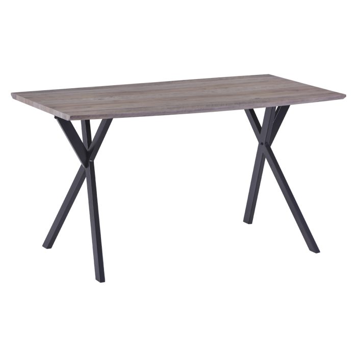 ΤΡΑΠΕΖΙ ΜΕ MDF ΕΠΙΦΑΝΕΙΑ OLD BEECH & ΜΕΤΑΛΛΙΚΑ ΠΟΔΙΑ FB98550.02 140X80X75Υεκ. - Image 1